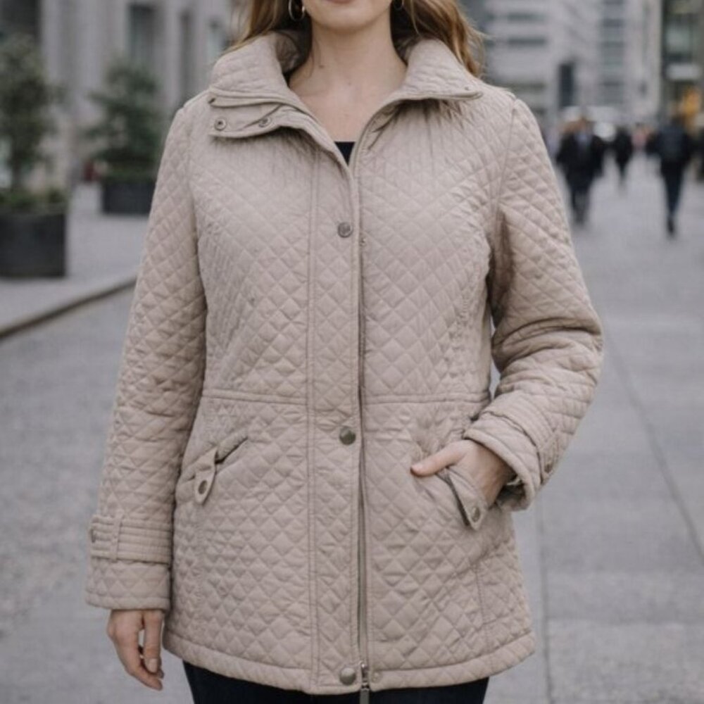 Weatherproof Since 1948 Quilted Puffer Jacket Beige Tan Size XL